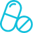 Blue icon of prescription pills. Pharmacy benefit arrangements.